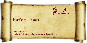 Hofer Leon névjegykártya